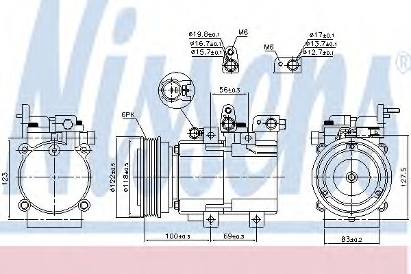 NISSENS 890130 Компрессор, кондиционер для KIA (Киа) NISSENS 890130 Компрессор, кондиционер для KIA (Киа)