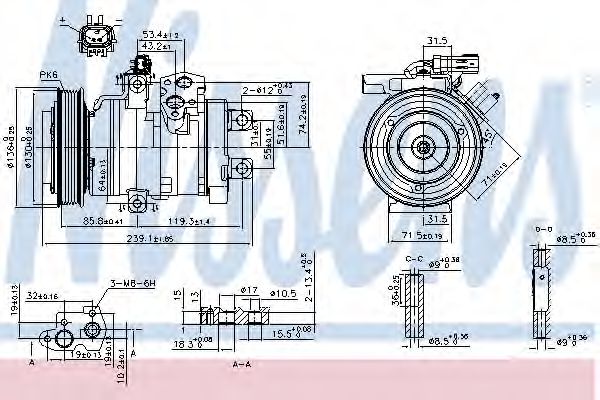 NISSENS 890162 Компрессор, кондиционер для CHRYSLER 300 C (Крайслер 300 с) NISSENS 890162 Компрессор, кондиционер для CHRYSLER 300 C (Крайслер 300 с)