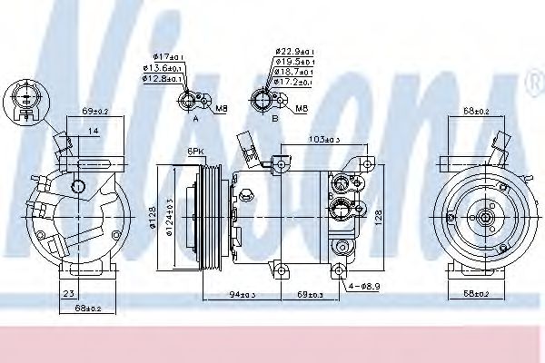 NISSENS 890176 Компрессор, кондиционер для KIA (Киа) NISSENS 890176 Компрессор, кондиционер для KIA (Киа)
