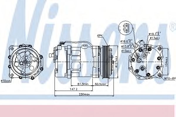 NISSENS 89044 Компрессор, кондиционер для VOLKSWAGEN T4 MULTIVAN (Фольксваген Т4 мултиvан) NISSENS 89044 Компрессор, кондиционер для VOLKSWAGEN T4 MULTIVAN (Фольксваген Т4 мултиvан)