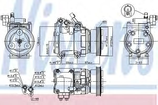 NISSENS 89253 Компрессор, кондиционер для HYUNDAI EXCEL (Хендай Эxcэл) NISSENS 89253 Компрессор, кондиционер для HYUNDAI EXCEL (Хендай Эxcэл)