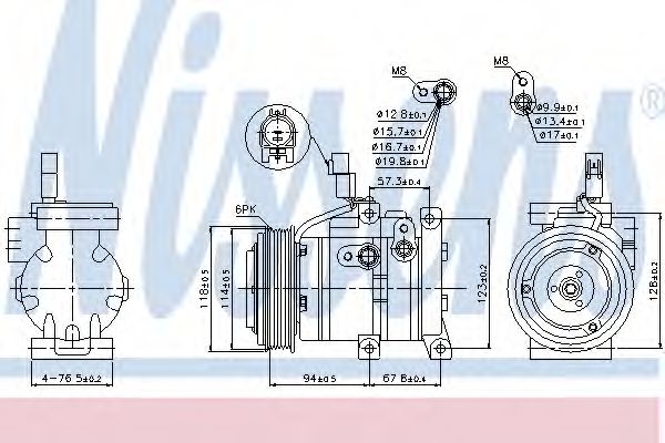 NISSENS 89533 Компрессор, кондиционер для KIA (Киа) NISSENS 89533 Компрессор, кондиционер для KIA (Киа)
