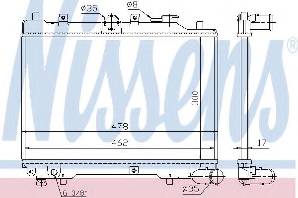 NISSENS 62512 Радиатор, охлаждение двигателя для MAZDA 323 III (Мазда 323 3) NISSENS 62512 Радиатор, охлаждение двигателя для MAZDA 323 III (Мазда 323 3)