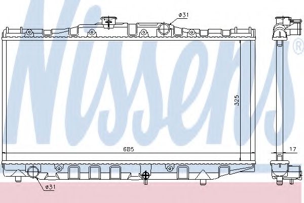 NISSENS 64851 Радиатор, охлаждение двигателя для TOYOTA COROLLA FX (Тойота/тоета Cоролла инфинити фх) NISSENS 64851 Радиатор, охлаждение двигателя для TOYOTA COROLLA FX (Тойота/тоета Cоролла инфинити фх)