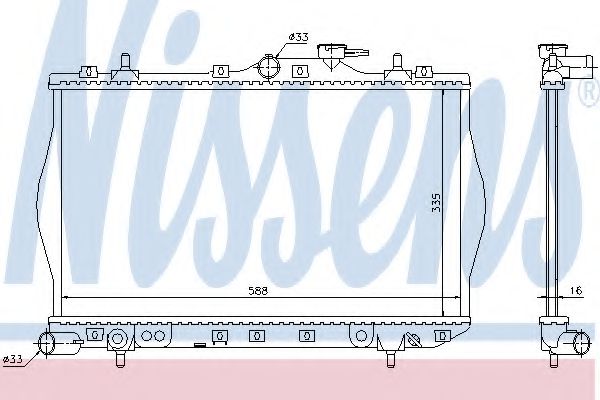 NISSENS 622971 Радиатор, охлаждение двигателя для HYUNDAI EXCEL (Хендай Эxcэл) NISSENS 622971 Радиатор, охлаждение двигателя для HYUNDAI EXCEL (Хендай Эxcэл)