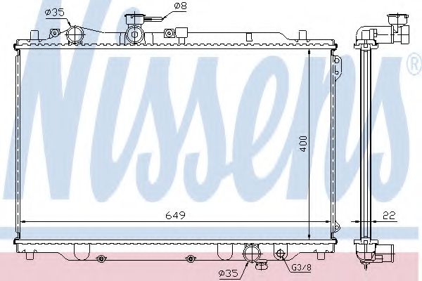 NISSENS 62405A Радиатор, охлаждение двигателя для MAZDA 626 III (Мазда 626 3) NISSENS 62405A Радиатор, охлаждение двигателя для MAZDA 626 III (Мазда 626 3)