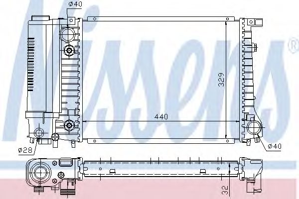 NISSENS 60703A Радиатор, охлаждение двигателя для BMW 3 (Бмв 3) NISSENS 60703A Радиатор, охлаждение двигателя для BMW 3 (Бмв 3)
