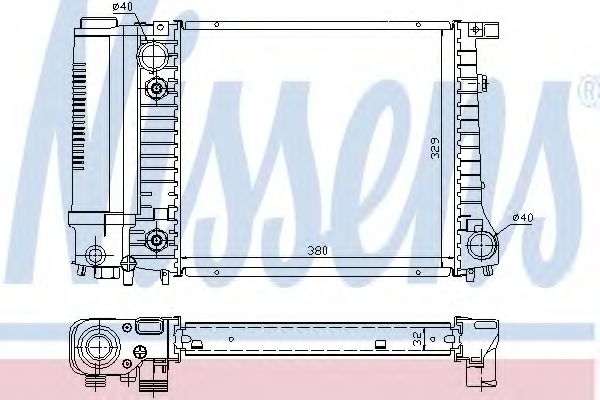 NISSENS 60731A Радиатор, охлаждение двигателя для BMW 3 (Бмв 3) NISSENS 60731A Радиатор, охлаждение двигателя для BMW 3 (Бмв 3)