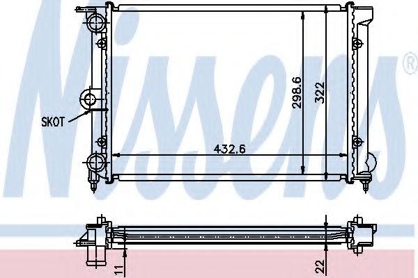 NISSENS 651631 Радиатор, охлаждение двигателя для VOLKSWAGEN JETTA (Фольксваген Жэтта) NISSENS 651631 Радиатор, охлаждение двигателя для VOLKSWAGEN JETTA (Фольксваген Жэтта)