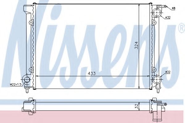 NISSENS 651811 Радиатор, охлаждение двигателя для VOLKSWAGEN (Фольксваген) NISSENS 651811 Радиатор, охлаждение двигателя для VOLKSWAGEN (Фольксваген)
