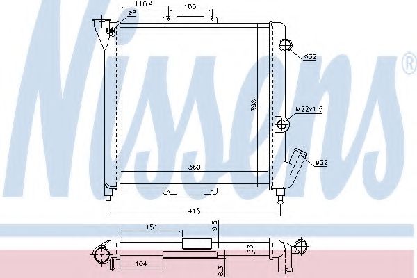 NISSENS 63867 Радиатор, охлаждение двигателя для RENAULT SUPER 5 (Рено Супэр 5) NISSENS 63867 Радиатор, охлаждение двигателя для RENAULT SUPER 5 (Рено Супэр 5)