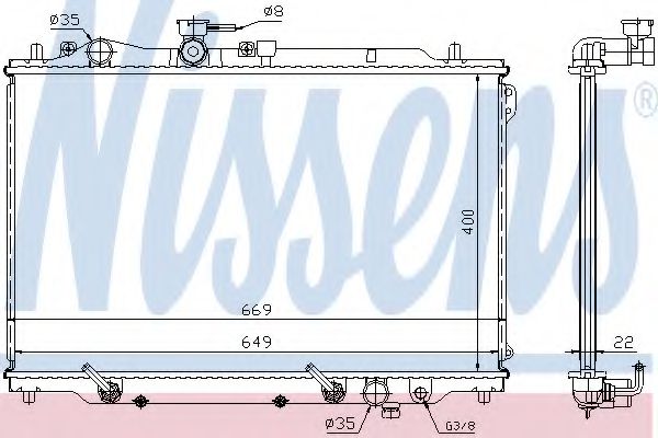 NISSENS 62444A Радиатор, охлаждение двигателя для MAZDA 626 III (Мазда 626 3) NISSENS 62444A Радиатор, охлаждение двигателя для MAZDA 626 III (Мазда 626 3)