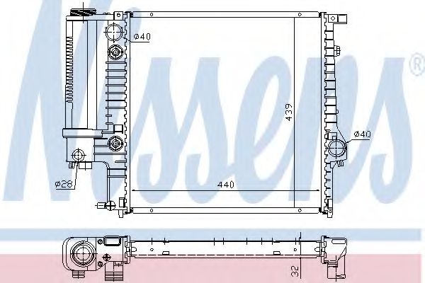 NISSENS 60613A Радиатор, охлаждение двигателя для BMW 3 (Бмв 3) NISSENS 60613A Радиатор, охлаждение двигателя для BMW 3 (Бмв 3)