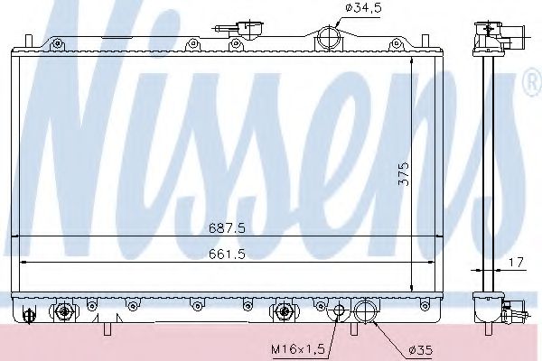 NISSENS 62832 Радиатор, охлаждение двигателя для MITSUBISHI ETERNA IV (Митсубиши/митсубиси Этэрна иv) NISSENS 62832 Радиатор, охлаждение двигателя для MITSUBISHI ETERNA IV (Митсубиши/митсубиси Этэрна иv)