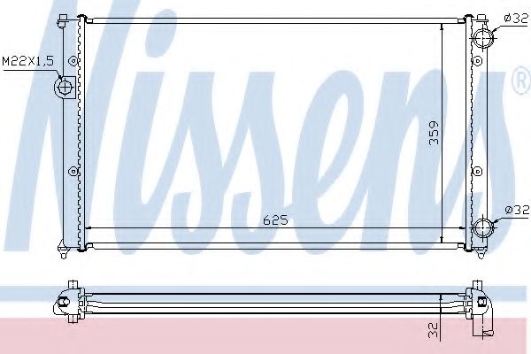 NISSENS 652441 Радиатор, охлаждение двигателя для SEAT INCA (Сеат Инcа) NISSENS 652441 Радиатор, охлаждение двигателя для SEAT INCA (Сеат Инcа)