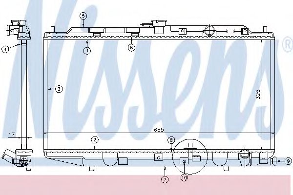 NISSENS 62256 Радиатор, охлаждение двигателя для HONDA CRX II (Хонда Cрх 2) NISSENS 62256 Радиатор, охлаждение двигателя для HONDA CRX II (Хонда Cрх 2)