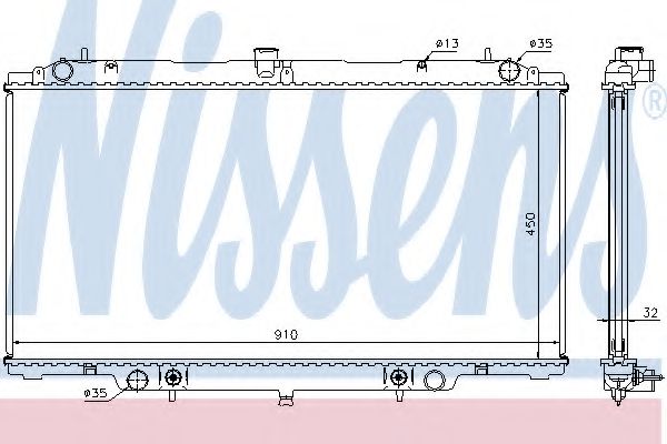 NISSENS 62953A Радиатор, охлаждение двигателя для NISSAN (Ниссан) NISSENS 62953A Радиатор, охлаждение двигателя для NISSAN (Ниссан)