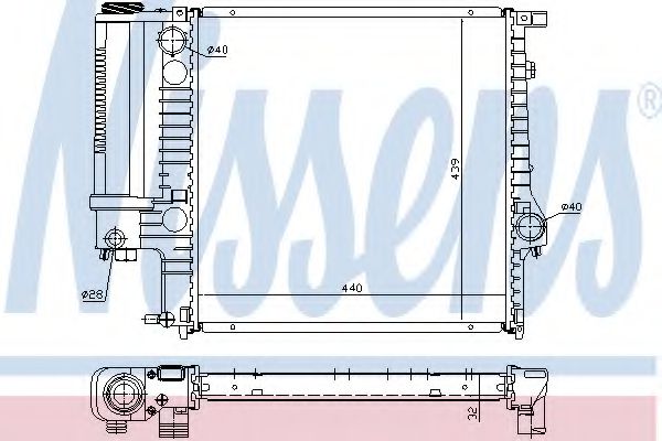NISSENS 60623 Радиатор, охлаждение двигателя для BMW 3 (Бмв 3) NISSENS 60623 Радиатор, охлаждение двигателя для BMW 3 (Бмв 3)