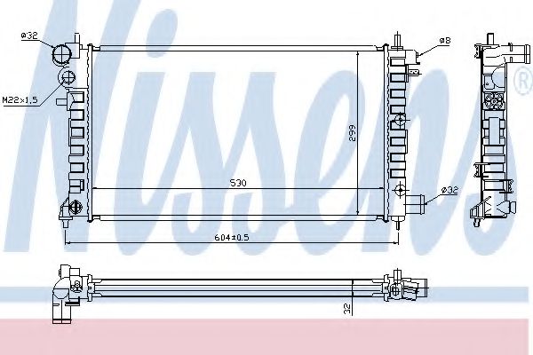 NISSENS 63576A Радиатор, охлаждение двигателя для PEUGEOT (Пежо) NISSENS 63576A Радиатор, охлаждение двигателя для PEUGEOT (Пежо)