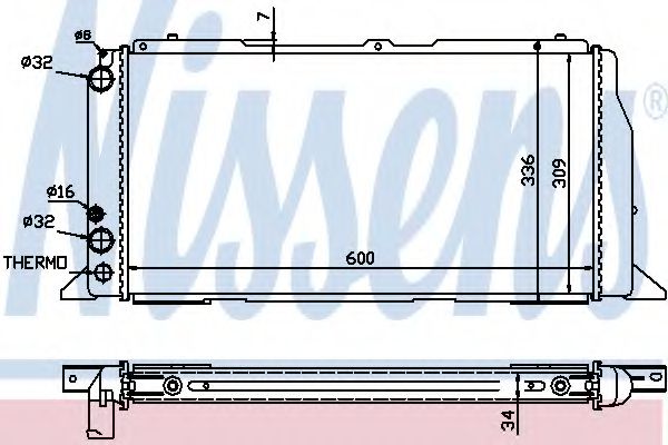 NISSENS 60487 Радиатор, охлаждение двигателя для AUDI 80 (Ауди 80) NISSENS 60487 Радиатор, охлаждение двигателя для AUDI 80 (Ауди 80)