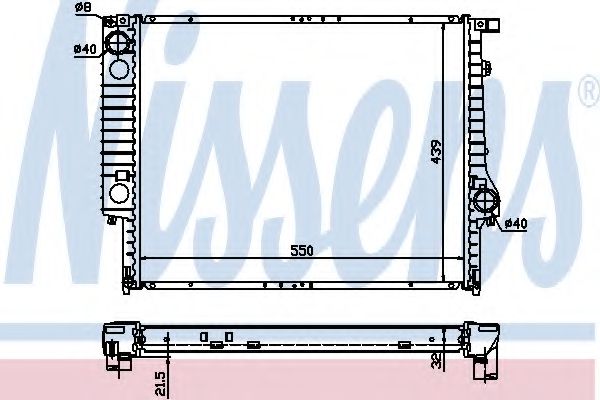 NISSENS 60619A Радиатор, охлаждение двигателя для BMW 7 (Бмв 7) NISSENS 60619A Радиатор, охлаждение двигателя для BMW 7 (Бмв 7)