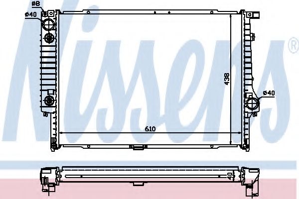 NISSENS 60597A Радиатор, охлаждение двигателя для BMW 7 (Бмв 7) NISSENS 60597A Радиатор, охлаждение двигателя для BMW 7 (Бмв 7)