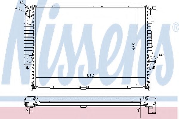 NISSENS 60596A Радиатор, охлаждение двигателя для BMW 7 (Бмв 7) NISSENS 60596A Радиатор, охлаждение двигателя для BMW 7 (Бмв 7)