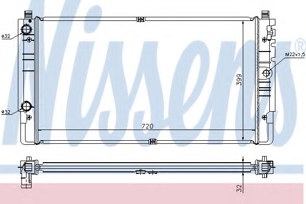 NISSENS 65238A Радиатор, охлаждение двигателя для VOLKSWAGEN T4 MULTIVAN (Фольксваген Т4 мултиvан) NISSENS 65238A Радиатор, охлаждение двигателя для VOLKSWAGEN T4 MULTIVAN (Фольксваген Т4 мултиvан)