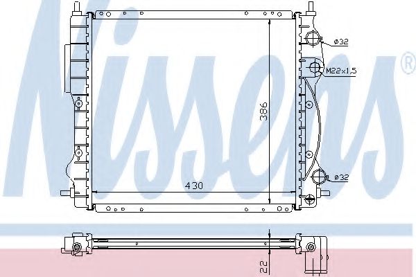 NISSENS 63968A Радиатор, охлаждение двигателя для RENAULT CLIO I (Рено Cлио и) NISSENS 63968A Радиатор, охлаждение двигателя для RENAULT CLIO I (Рено Cлио и)