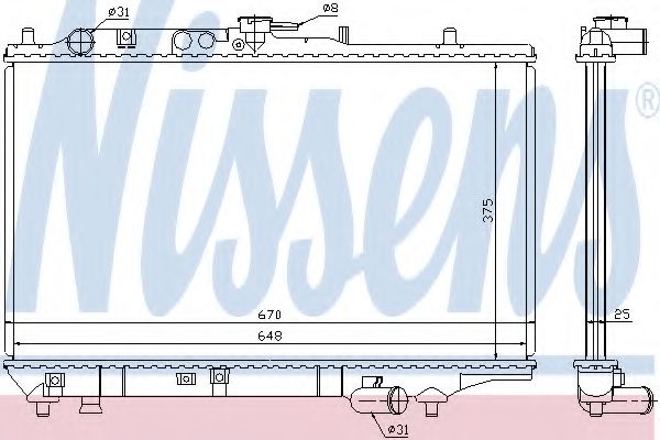 NISSENS 63390 Радиатор, охлаждение двигателя для KIA MENTOR (Киа Мэнтор) NISSENS 63390 Радиатор, охлаждение двигателя для KIA MENTOR (Киа Мэнтор)