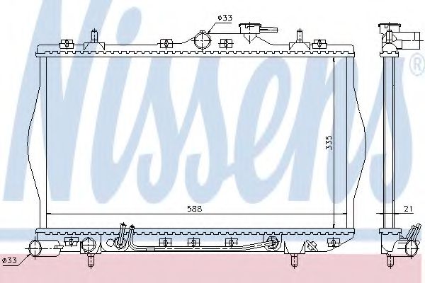 NISSENS 670011 Радиатор, охлаждение двигателя для HYUNDAI EXCEL (Хендай Эxcэл) NISSENS 670011 Радиатор, охлаждение двигателя для HYUNDAI EXCEL (Хендай Эxcэл)