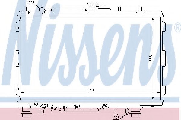 NISSENS 66601 Радиатор, охлаждение двигателя для KIA MENTOR (Киа Мэнтор) NISSENS 66601 Радиатор, охлаждение двигателя для KIA MENTOR (Киа Мэнтор)