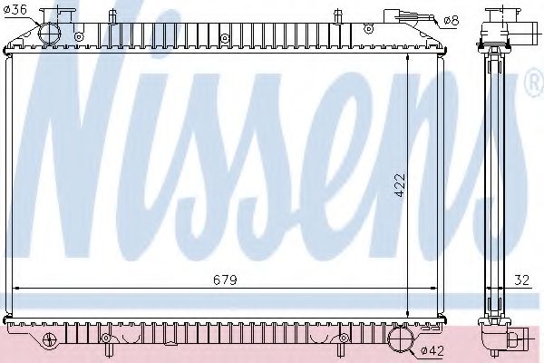 NISSENS 62976A Радиатор, охлаждение двигателя для NISSAN (Ниссан) NISSENS 62976A Радиатор, охлаждение двигателя для NISSAN (Ниссан)