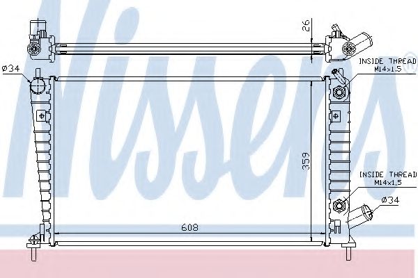 NISSENS 68001A Радиатор, охлаждение двигателя для SAAB 9-5 (Сааб 9-5) NISSENS 68001A Радиатор, охлаждение двигателя для SAAB 9-5 (Сааб 9-5)