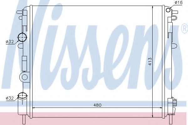 NISSENS 638081 Радиатор, охлаждение двигателя для NISSAN KUBISTAR (Ниссан Кубистар) NISSENS 638081 Радиатор, охлаждение двигателя для NISSAN KUBISTAR (Ниссан Кубистар)