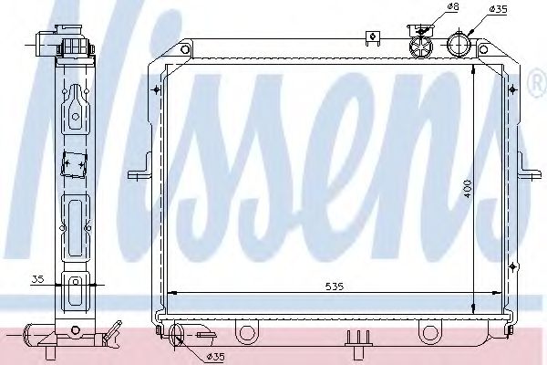 NISSENS 66646 Радиатор, охлаждение двигателя для KIA BONGO (Киа Бонго) NISSENS 66646 Радиатор, охлаждение двигателя для KIA BONGO (Киа Бонго)