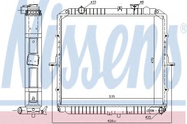 NISSENS 66622 Радиатор, охлаждение двигателя для KIA BONGO (Киа Бонго) NISSENS 66622 Радиатор, охлаждение двигателя для KIA BONGO (Киа Бонго)