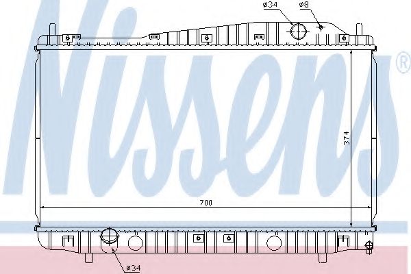 NISSENS 61638 Радиатор, охлаждение двигателя 