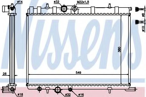 NISSENS 63502A Радиатор, охлаждение двигателя для PEUGEOT (Пежо) NISSENS 63502A Радиатор, охлаждение двигателя для PEUGEOT (Пежо)