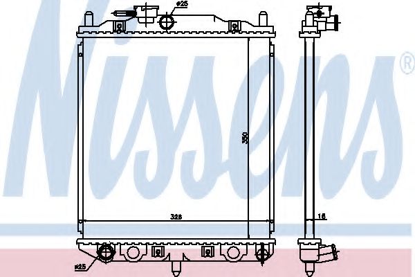 NISSENS 61762 Радиатор, охлаждение двигателя для DAIHATSU MIRA IV (Дайхатсу Мира иv) NISSENS 61762 Радиатор, охлаждение двигателя для DAIHATSU MIRA IV (Дайхатсу Мира иv)