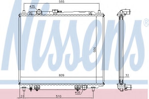 NISSENS 62802 Радиатор, охлаждение двигателя 