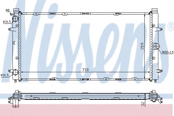 NISSENS 65273A Радиатор, охлаждение двигателя для VOLKSWAGEN T4 MULTIVAN (Фольксваген Т4 мултиvан) NISSENS 65273A Радиатор, охлаждение двигателя для VOLKSWAGEN T4 MULTIVAN (Фольксваген Т4 мултиvан)