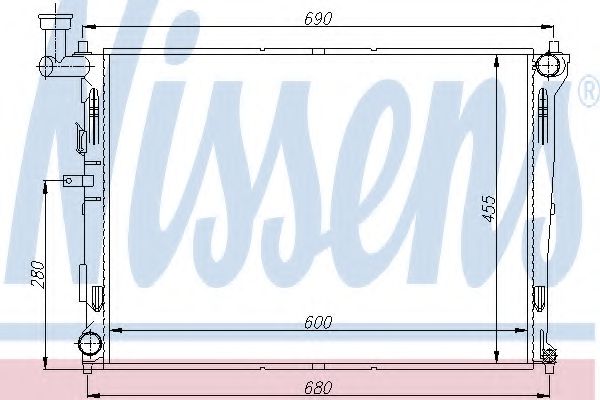 NISSENS 66674 Радиатор, охлаждение двигателя для HYUNDAI (Хендай) NISSENS 66674 Радиатор, охлаждение двигателя для HYUNDAI (Хендай)