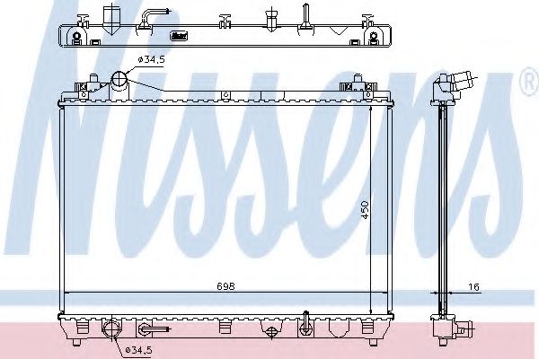 NISSENS 64199 Радиатор, охлаждение двигателя для SUZUKI GRAND NOMADE II (Сузуки Гранд номадэ 2) NISSENS 64199 Радиатор, охлаждение двигателя для SUZUKI GRAND NOMADE II (Сузуки Гранд номадэ 2)