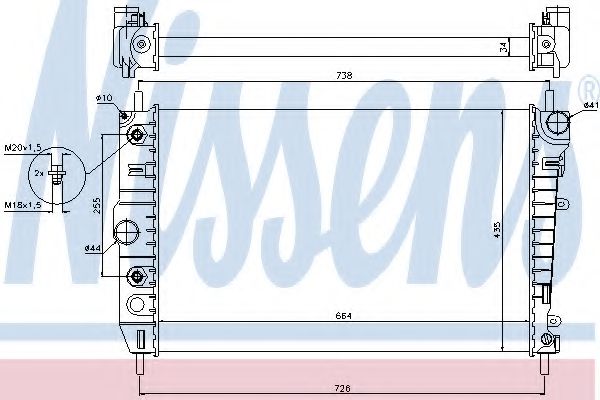 NISSENS 66701 Радиатор, охлаждение двигателя для JAGUAR (Ягуар) NISSENS 66701 Радиатор, охлаждение двигателя для JAGUAR (Ягуар)
