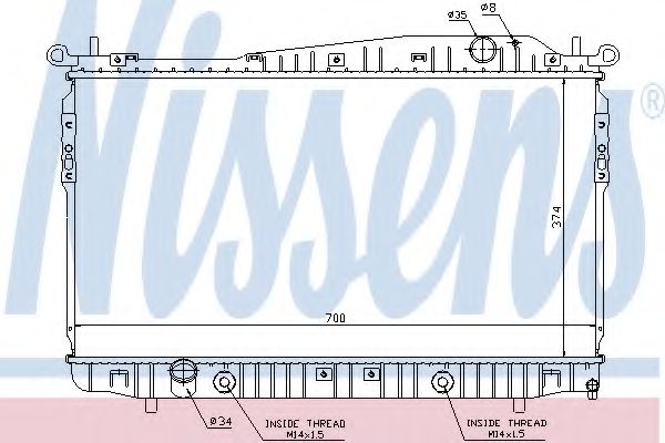 NISSENS 61629 Радиатор, охлаждение двигателя 