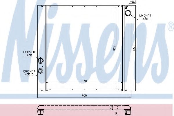 NISSENS 64327 Радиатор, охлаждение двигателя для LAND ROVER RANGE ROVER III (Ленд ровер/лэнд ровер Рангэ ровер 3) NISSENS 64327 Радиатор, охлаждение двигателя для LAND ROVER RANGE ROVER III (Ленд ровер/лэнд ровер Рангэ ровер 3)