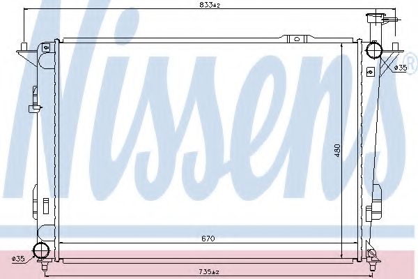 NISSENS 67522 Радиатор, охлаждение двигателя для HYUNDAI (Хендай) NISSENS 67522 Радиатор, охлаждение двигателя для HYUNDAI (Хендай)