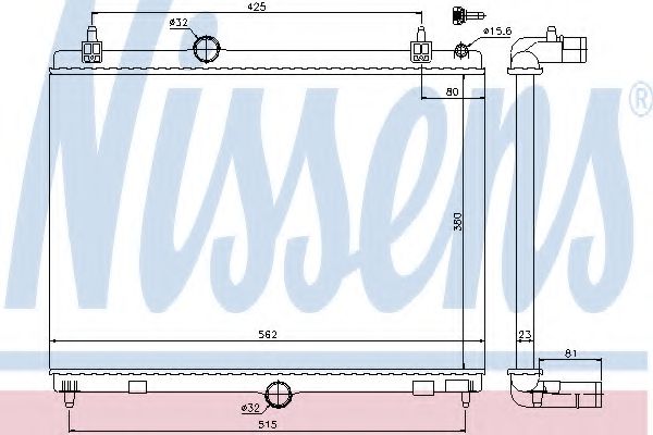 NISSENS 636008 Радиатор, охлаждение двигателя для PEUGEOT (Пежо) NISSENS 636008 Радиатор, охлаждение двигателя для PEUGEOT (Пежо)