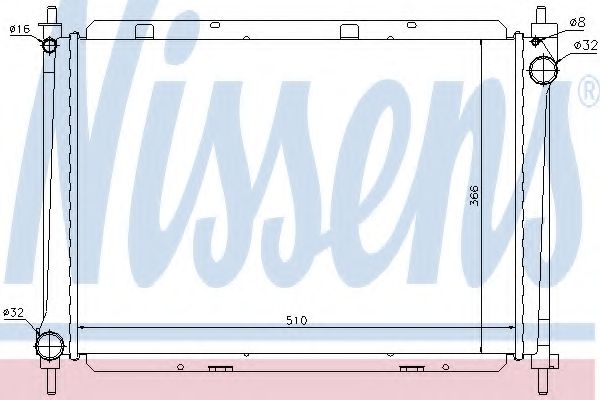 NISSENS 68722 Радиатор, охлаждение двигателя для NISSAN (Ниссан) NISSENS 68722 Радиатор, охлаждение двигателя для NISSAN (Ниссан)
